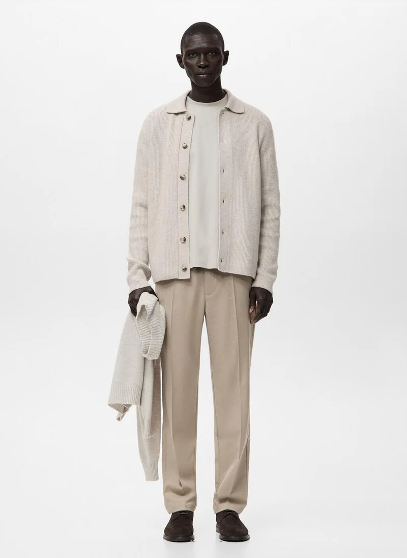 Mango Man  Ribbed knit cardigan for Men | Best Price UAE